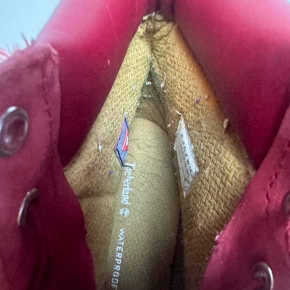 ♦️ MOVING SALE FINAL PRICE Timberland Red Suede Boots Men’s Size 7 women’s 8.5 - Picture 12 of 12